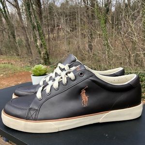 Polo by Ralph Lauren Shoes | Polo Ralph Lauren Casual Sneakers Dark Brown Leather Size 13 D #6 | Color: Brown/White | Size: 13 | Mattsshop's Closet